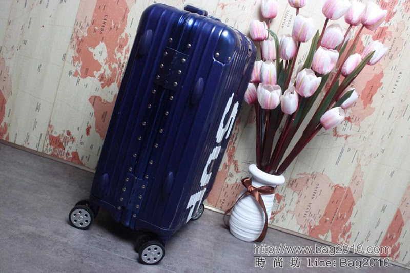 潮牌Suprmem聯名rimowa日默瓦 專櫃雙排萬向靜音飛機輪 航空7系鋁合金 拉箱/拉杆箱  xbt1125